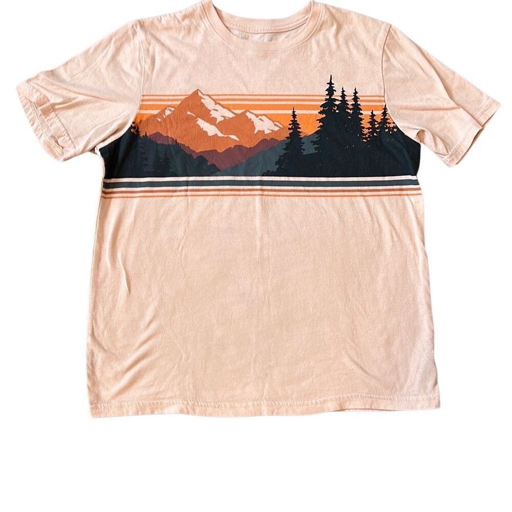 Wonder Nation Gorpecore Nature Pastel Pink/ Peach Short Sleeve T-shirt 2XL
